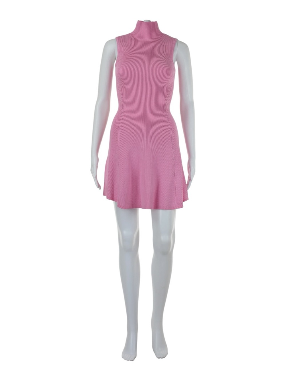 Zara Pink Sleeveless Mock Neck Flared Mini Dress